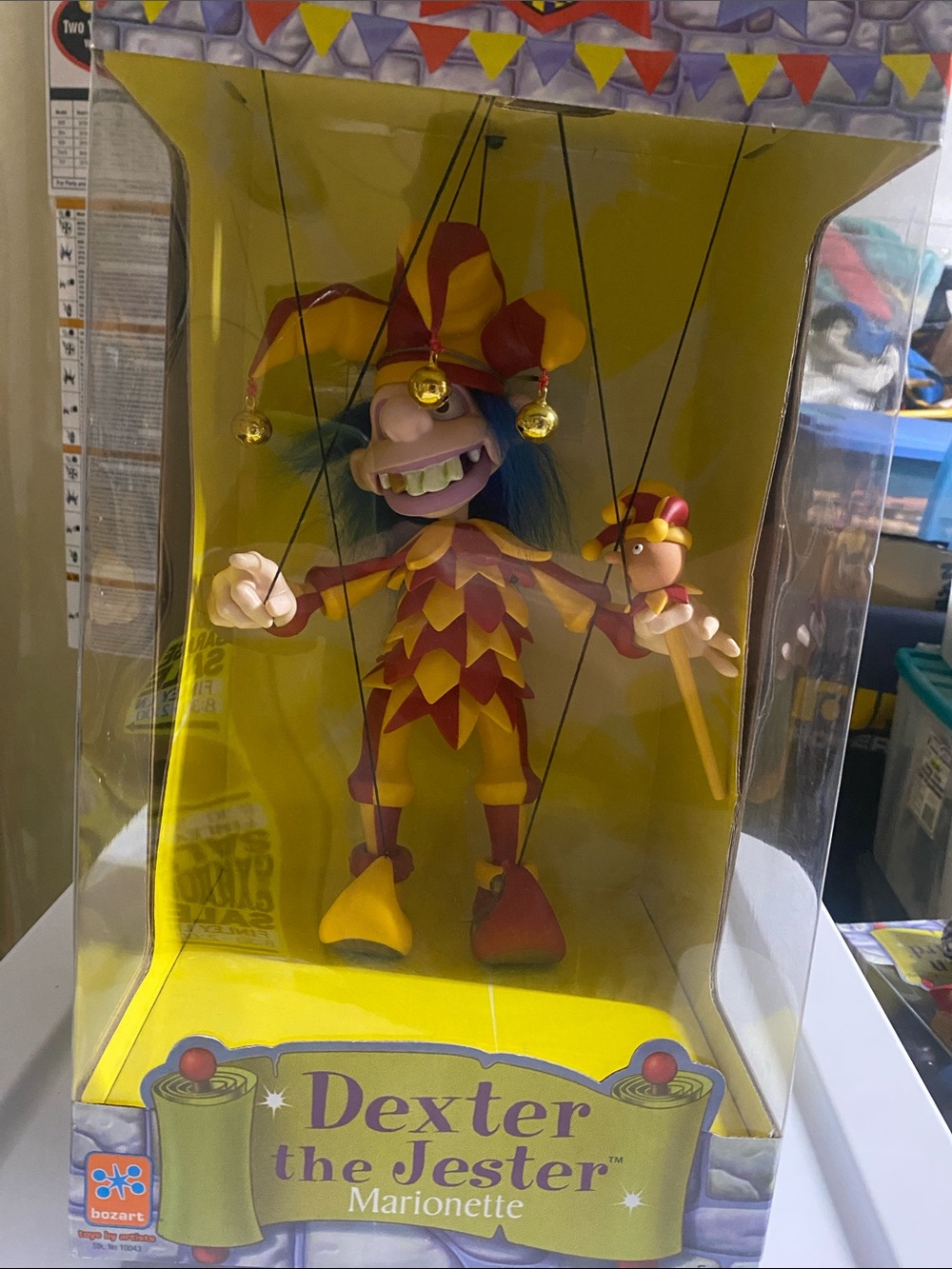 Dexter the Jester Marionette - Yellow & Red Kids by Bozart Vintage
